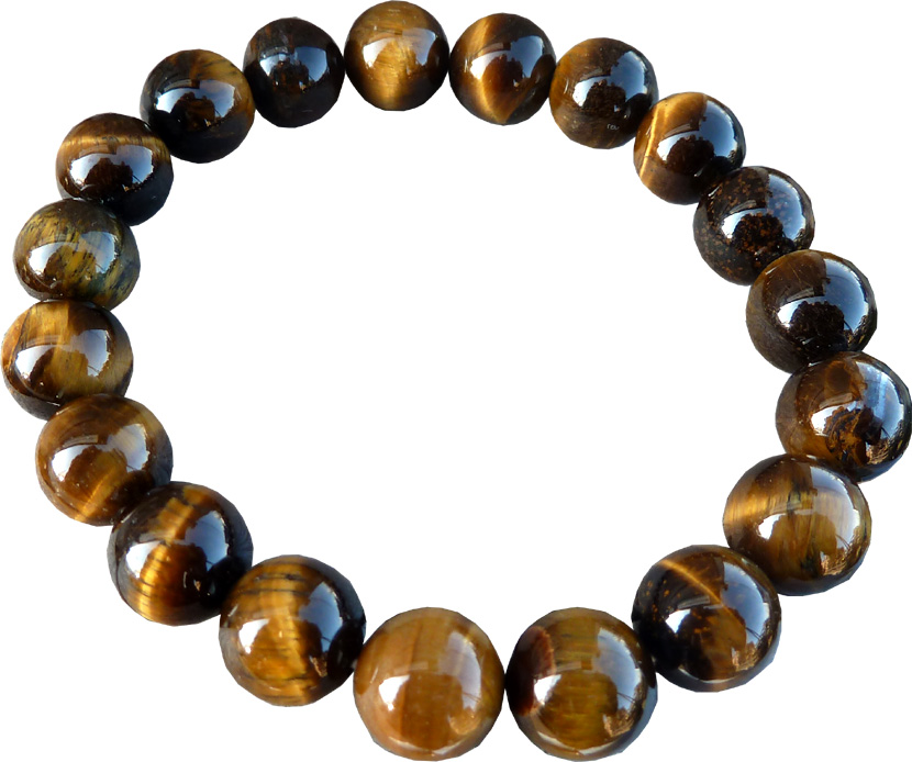 Bracelet oeil de tigre perles 10mm