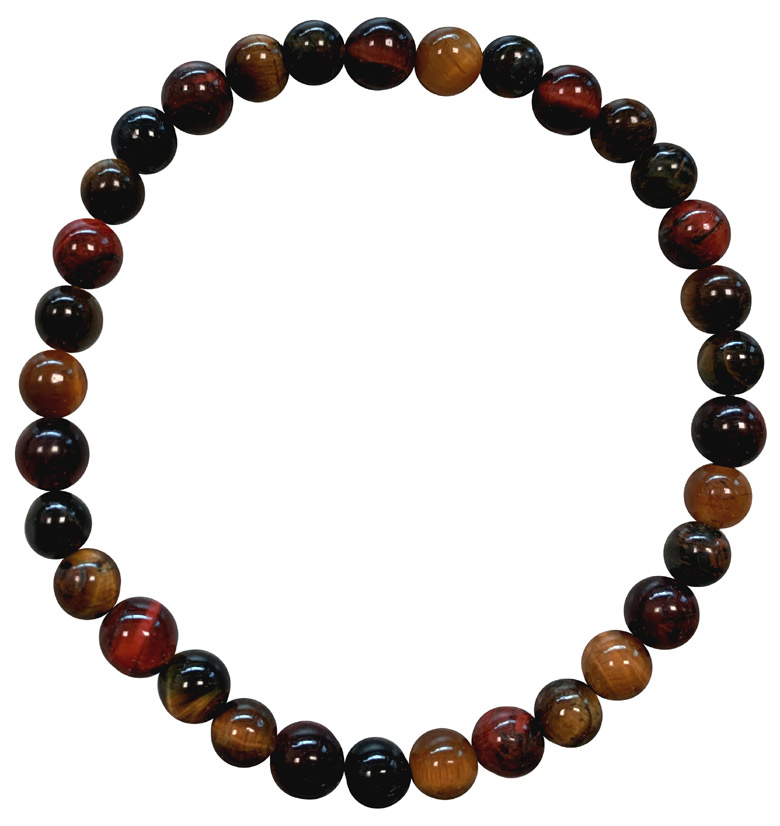 Bracelet oeil de tigre mix perles 6mm