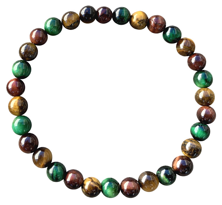 Bracelet oeil de tigre multi perles 6mm