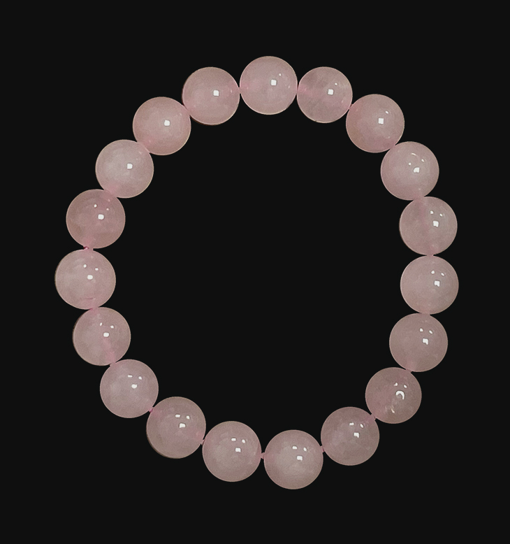 Rose quartz 10mm pearls brace