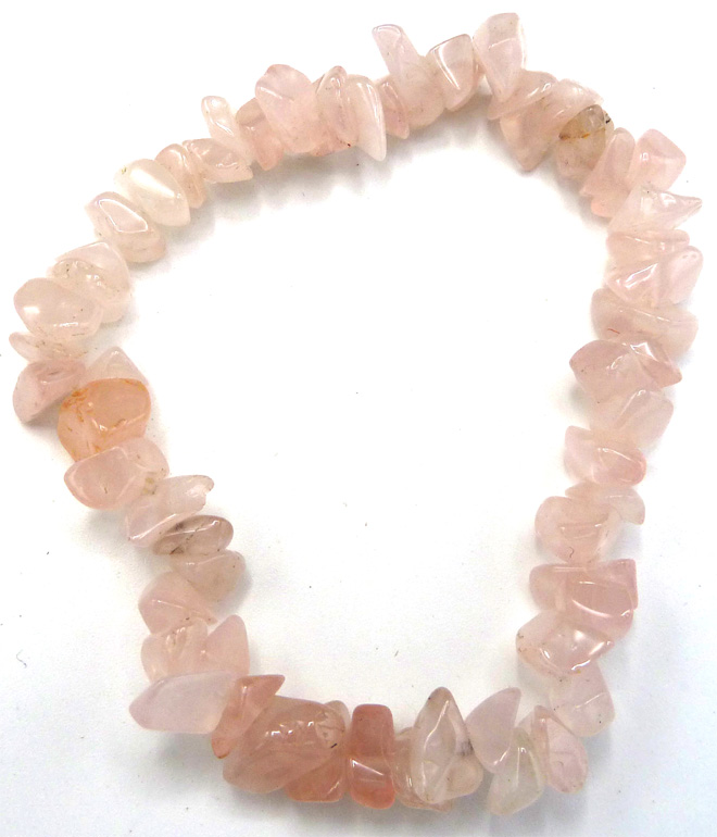 Braccialetto quarzo rosa chips 18cm