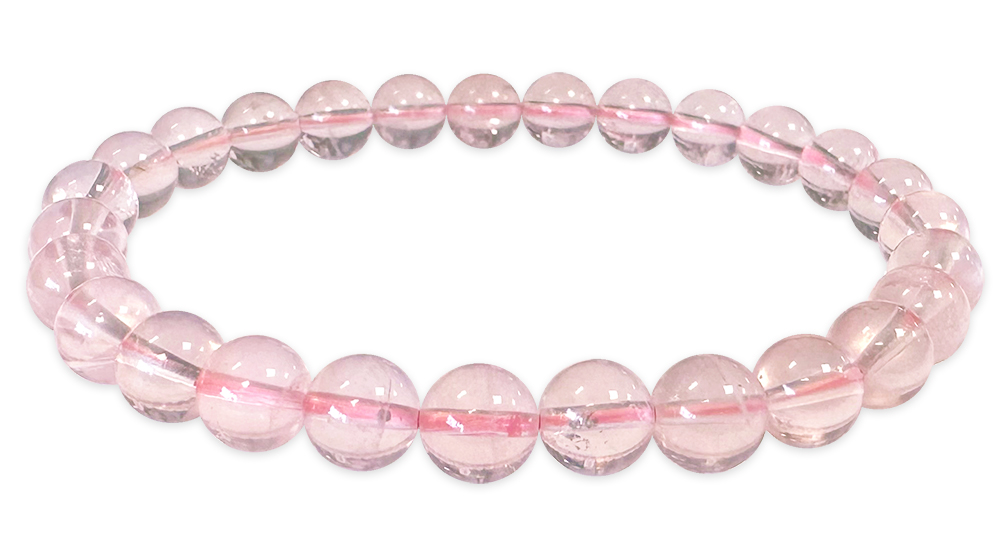 Bracciale Quarzo Rosa Perle AA 6-7mm