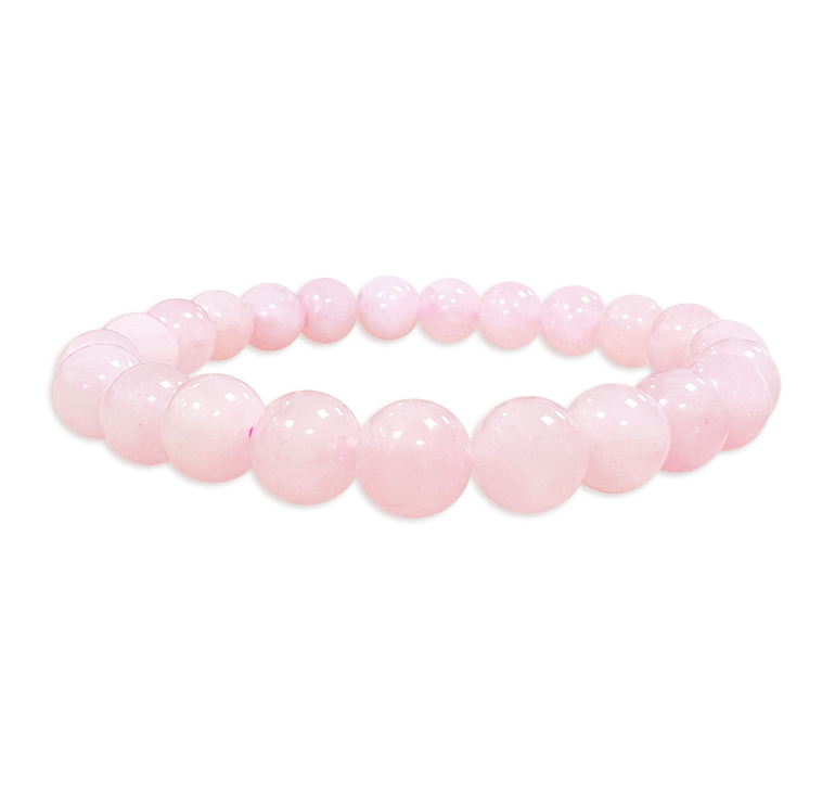 Bracelet quartz rose perles 8mm