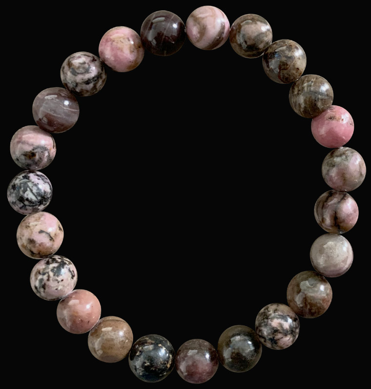Bracelet Rhodonite perles 8mm