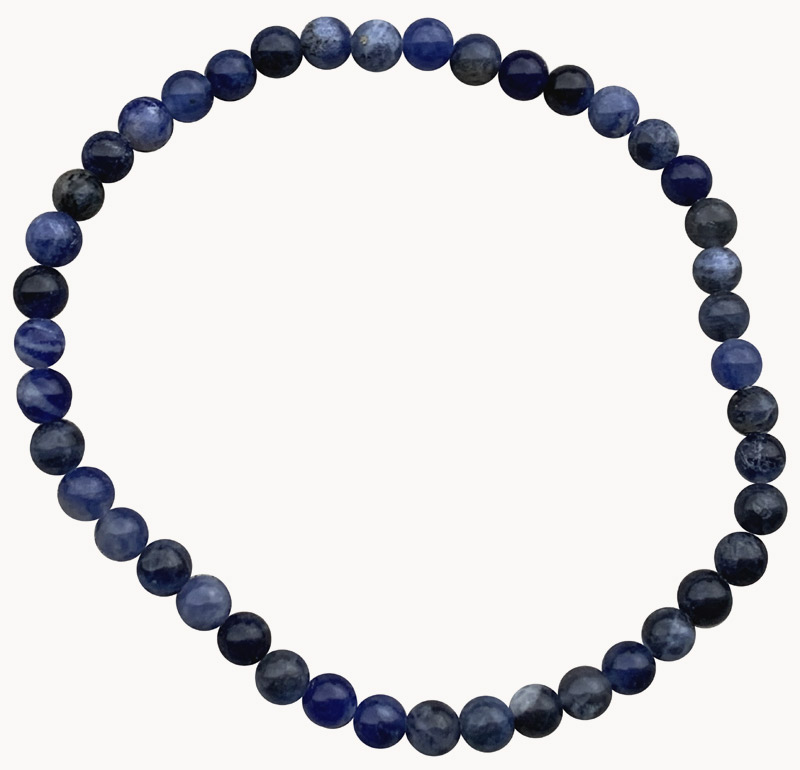 Bracciale in sodalite con perline da 4 mm