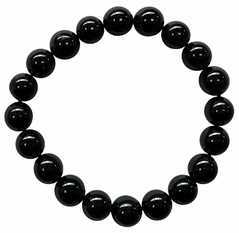 'AAA' grade black tourmaline 10mm pearls bracelet