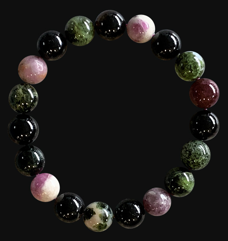 'AAA' grade multicolor turmaline 10mm pearls bracelet