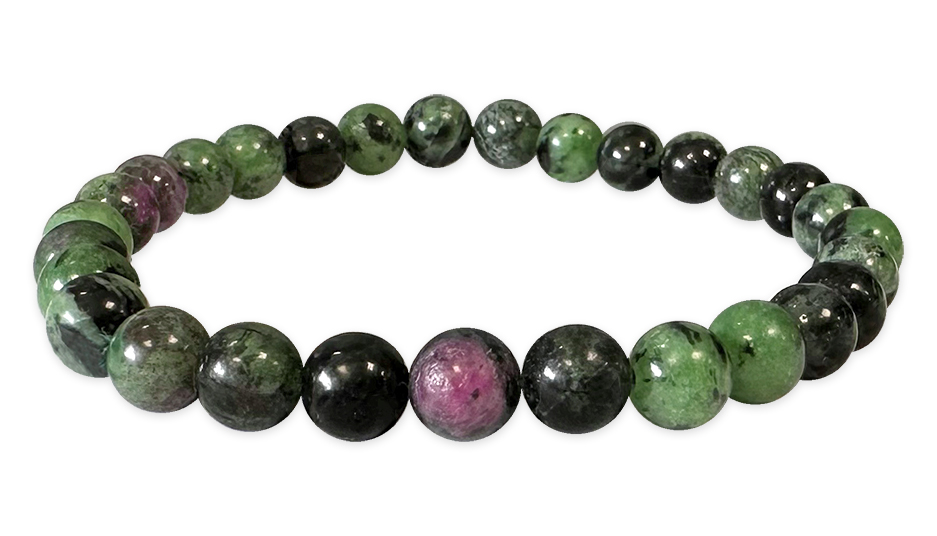 Bracelet Rubis Zoisite perles 6mm