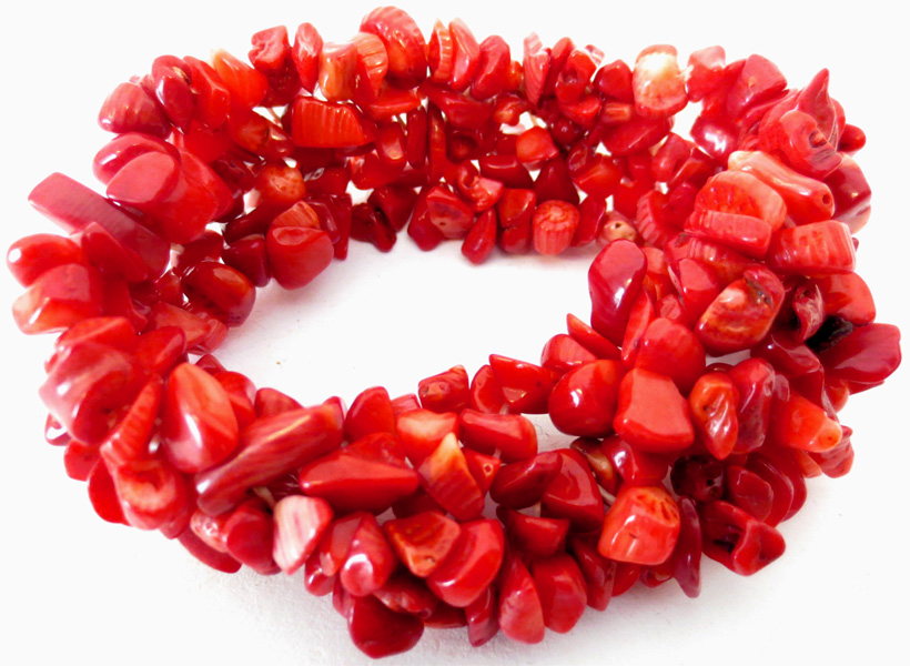 Bracelet baroque corail rouge