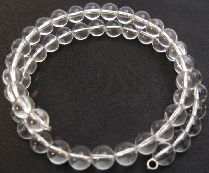 Bracciale doppio cristallo di rocca 'AA ' perline 8mm