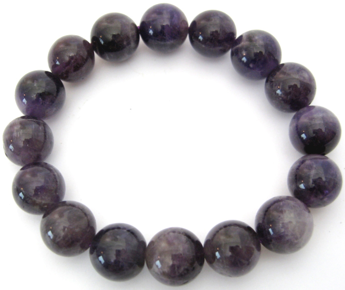 Bracelet Amethyste 'AA' perles 12mm 