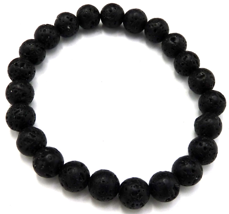 Bracelet pierre de lave extra perles 8mm