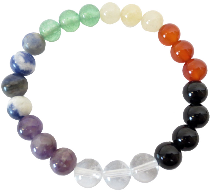 Braccialetto 7 perline di chakra 8mm