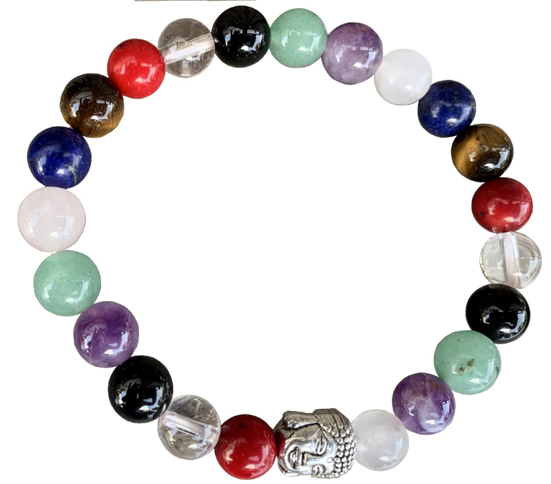 Mix pearls & Buddha 8mm bracelace