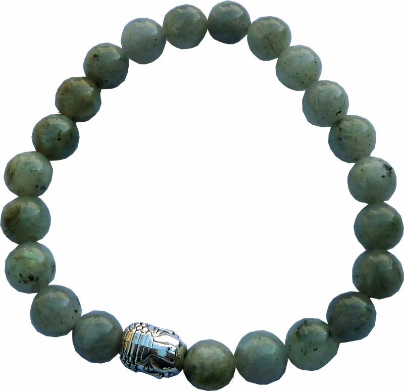 Labradorite & Buddha 8mm bracelace