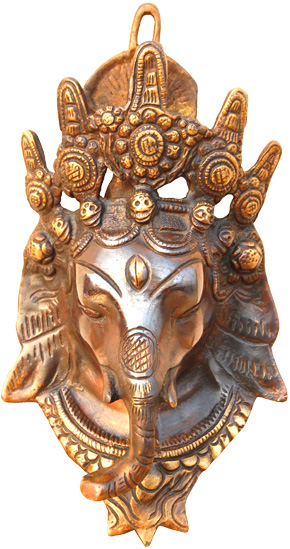 Ganesha face hanging brass 23cm