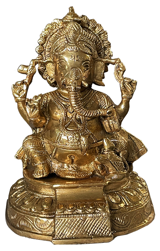 Brass sitting hindu ganesha 19.5cm