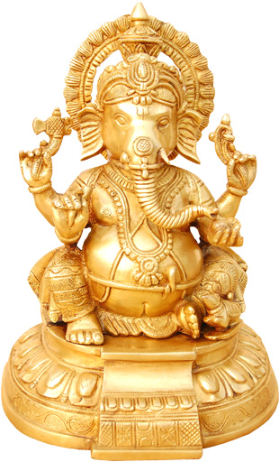Brass sitting hindu ganesha 27cm
