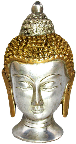 Testa di Buddha tibetana di 11 cm