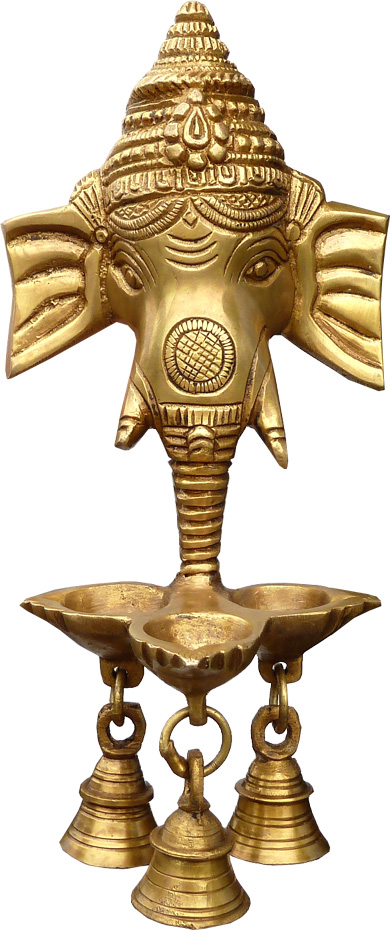 Brass ganesha wallhanging candle holder 25cm