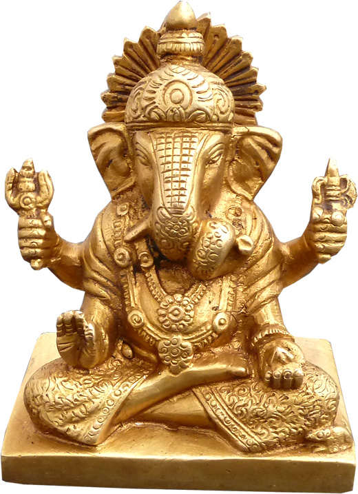Meditation brass ganesh 12cm