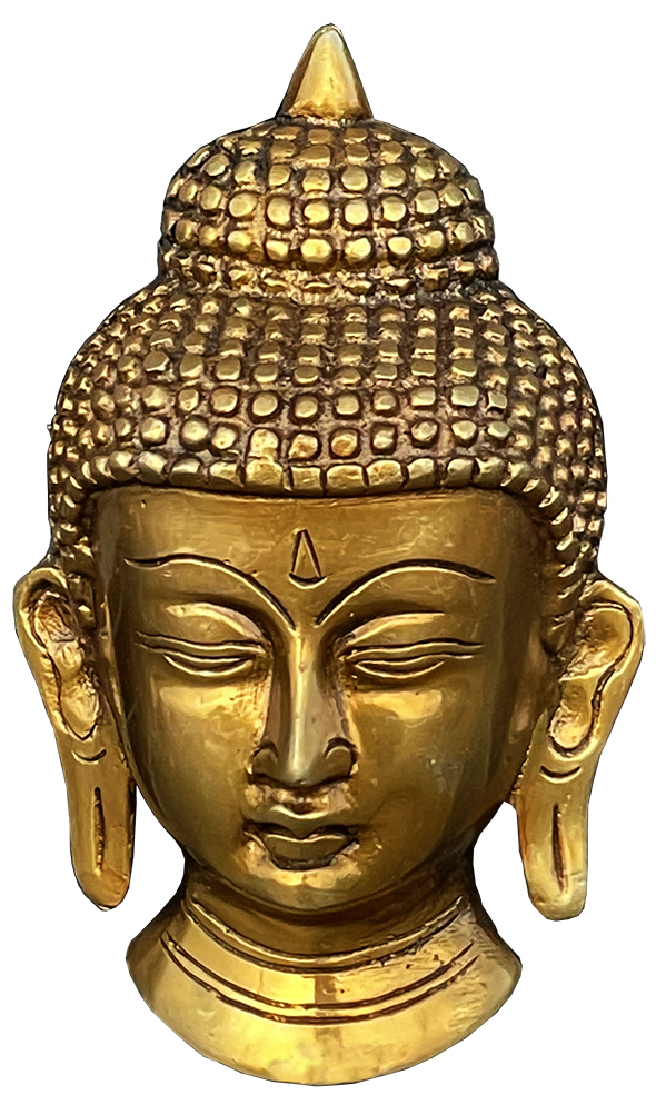 Testa di Buddha in bronzo 13 cm