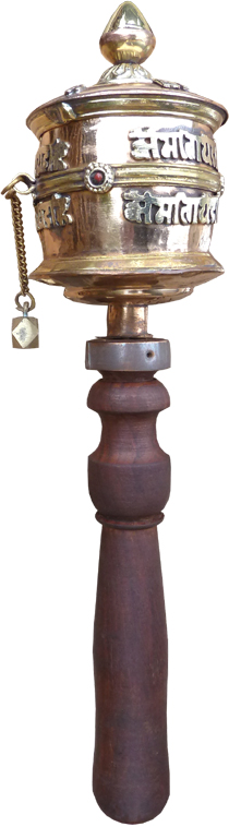 Vaso da preghiera tibetano in rame da 30 cm