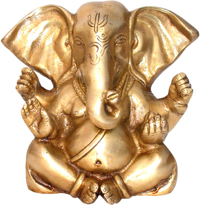 Brass sitting ganesha 13cm