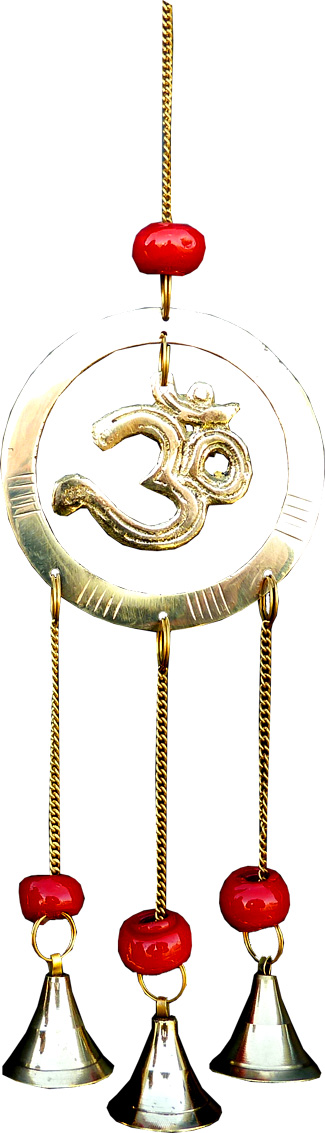 Om brass wind chime 29cm