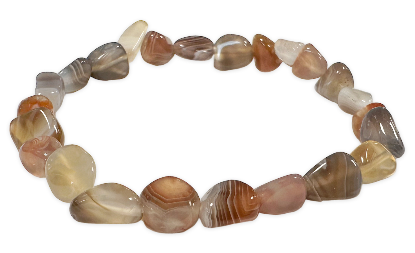 Bracelet Agate Botswana A pierres roulées