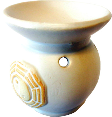 Bruleur blanc rond ying yang 8cm