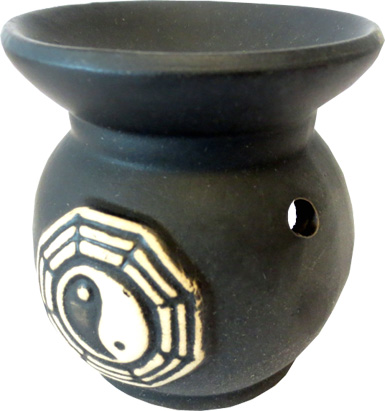 Bruleur rond noir ying yang 8cm