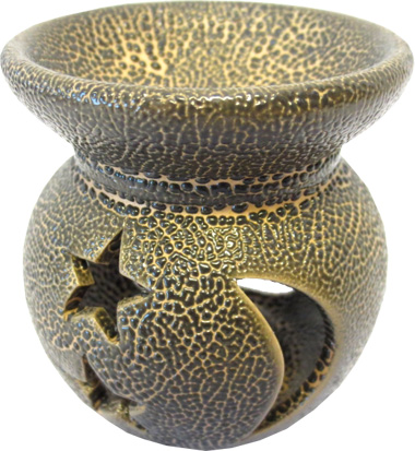 Bruleur or lune & étoiles 7cm