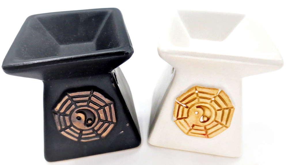 Set di 6 fuochi quadrati ying yang 8 cm
