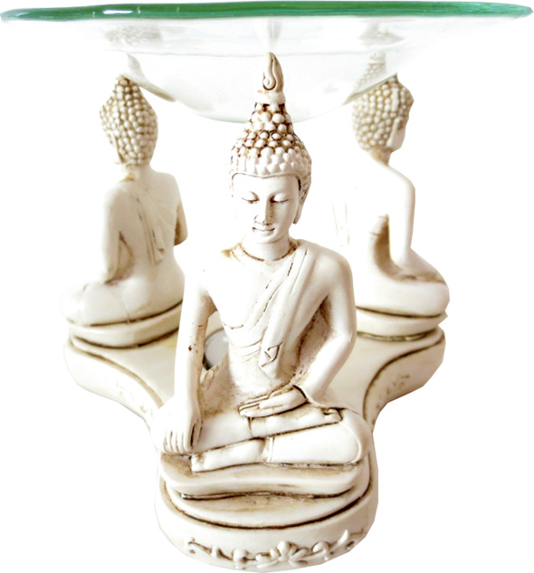 Three thai bouddha meditation oil burner 11cm