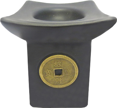 Bruleur noir avec piece porte bonheur 9cm