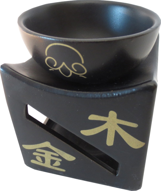 Bruleur huile Feng Shui noir 10cm