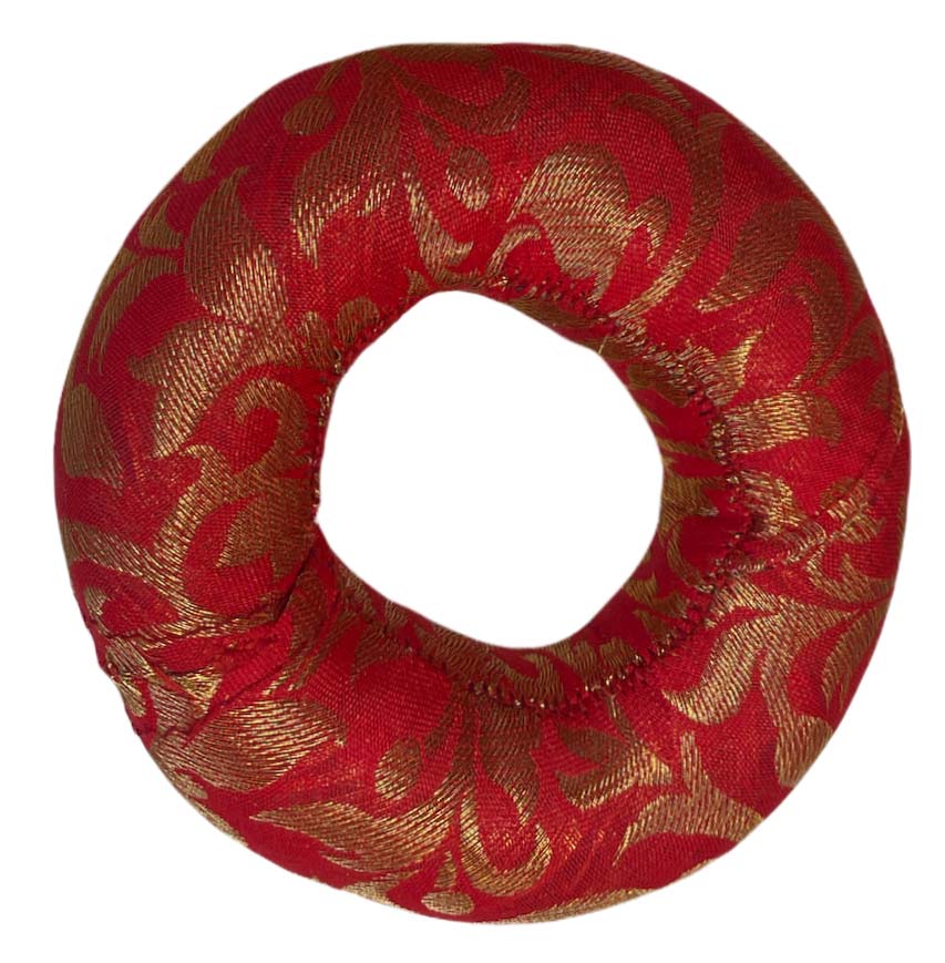 Red round cushion for singing bowl 13cm