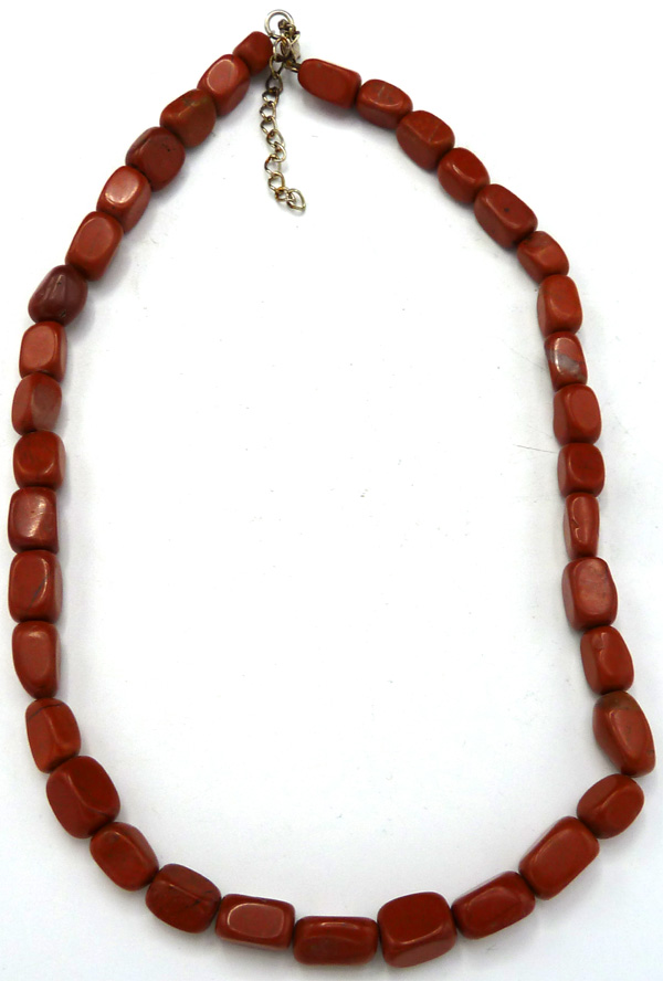 Collier pierres roulées jaspe rouge 42cm