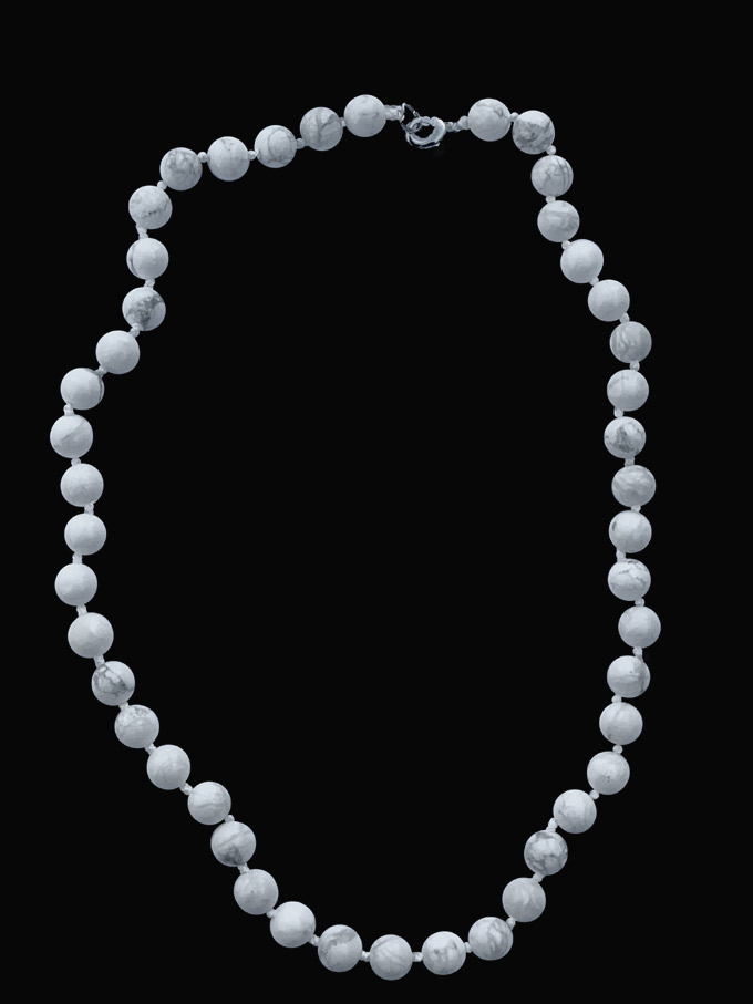 Collier howlite perles 8mm
