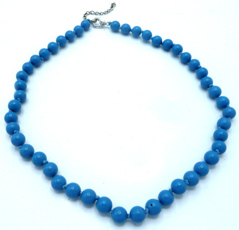 Turquoise 8mm pearls collar