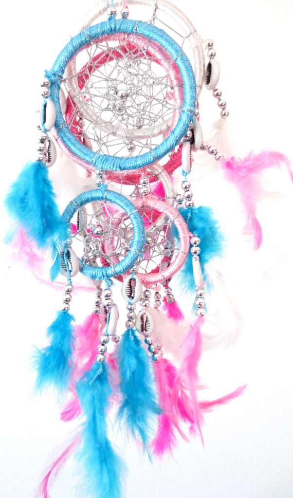 Dreamcatcher perle en métal & coquillages 8cm x12