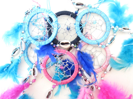 Dreamcatcher perle en métal & coquillages 5cm x12