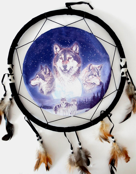 Dreamcatcher 3 loups 40cm