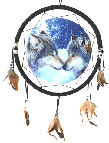 Dreamcatcher 2 loups 40cm