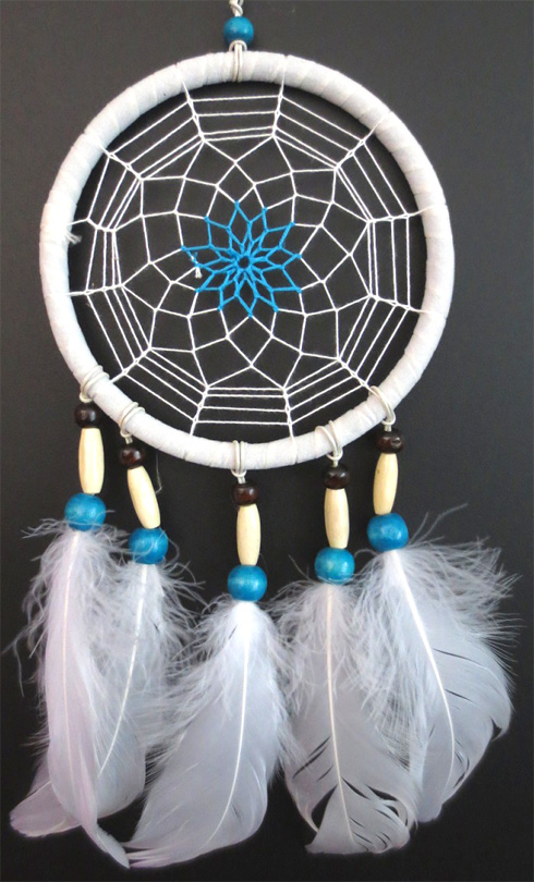 Dreamcatcher en plume d\'oie 14cm x3