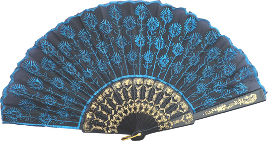 Eventail zinnia bleu 43cm