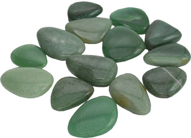 Ciottoli piatti verdi avventurina 250g