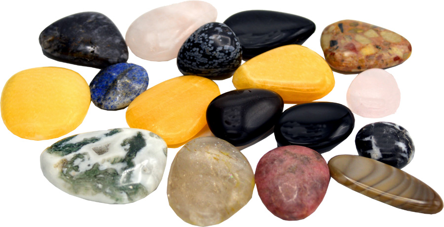 Various assortment mix flat pebbles 250g
