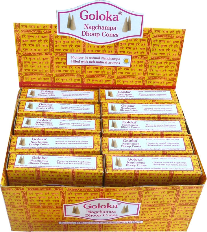 Goloka cones nag champa incense